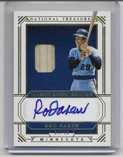 Rod Carew Panini National Treasures GOLD Dual On Card Auto Bat SP Autograph /10