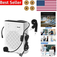 Wired Microphone Voice Amplifier Speaker, Portable Megaphone for Teaching White