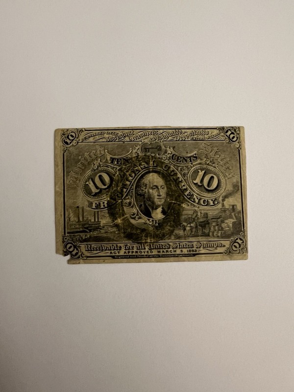 1863 10-Cent Fractional Currency - Civil War Era - Third Issue
