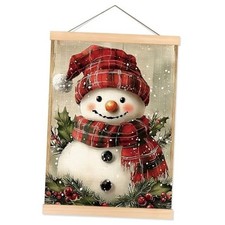 ROXMART Vintage Christmas Snowman Poster Hanger Frame, Winter Wall Style10