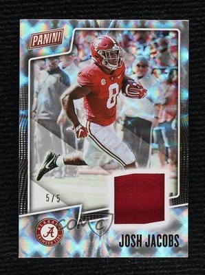 2019 Panini Father's Day Relics Hyper Plaid 5/5 Josh Jacobs #JJ Rookie RC 1q7