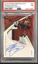 2018 PANINI IMMACULATE AUTO PATCH #37 SHOHEI OHTANI ROOKIE RC #/99 PSA 7