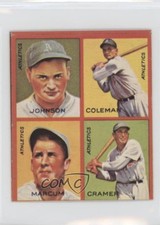1985 1935 Goudey 4-in-1 Reprints Doc Cramer Bob Johnson Ed Coleman #8J 0b0