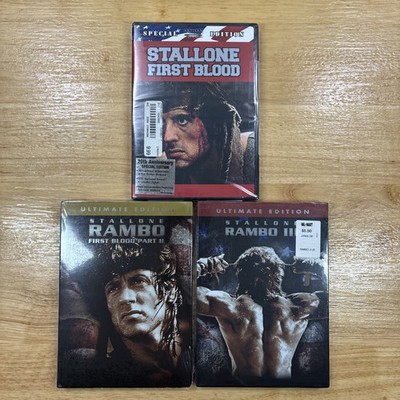 Rambo 1, 2, 3 - First Blood Part 1 & 2 DVD Bundle Lot - 3 Movie - New Sealed