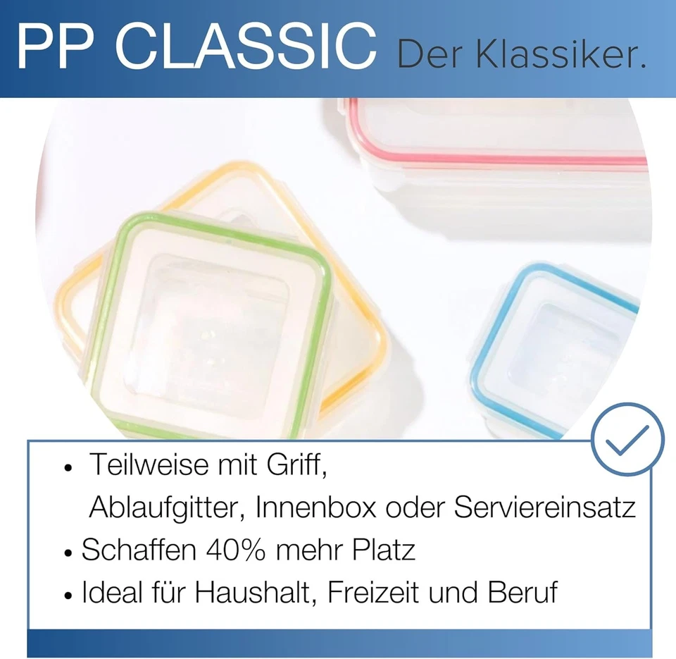 5pce container set - Square & Nestable with Col Seals 5 piece - Image 3 of 4