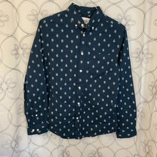 Goodfellow  Co. Men's Long Sleeve Button Down Shirt w/ White Paisley Size Small