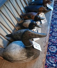 NINE ANTIQUE N.A. DUCK  DECOYS FROM PALM SPRINGS CA FAMILY