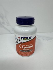 NOW FOODS L-Lysine Double Strength 1000 mg 100 Tablets Healthy Immune Function