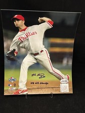 JA Happ Philadelphia Phillies Signed 8x10 Photo JSA COA 2008 World Series Champ