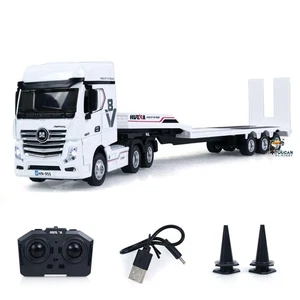 RTR HUINA 1/64 RC Tractor Truck 9900 W/ 3Axle Plastic Semi Flatbed Trailer Sound