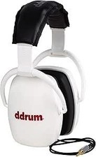 DDrum DDSCH WHT Recording Isolation Headphones for Drummers, White