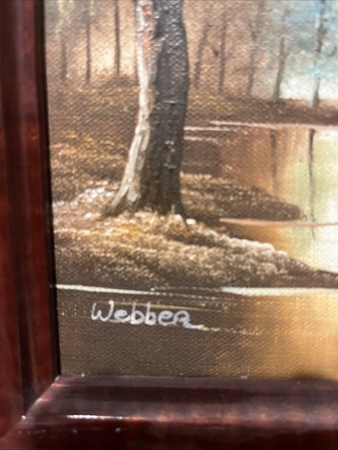 Original Oil Painting European County Landscape Signed Webber 9x11 Canvas - Picture 3 of 7