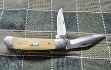 Vintage White Tail Cutlery Pocket Knife Bone Handle w/2 Blades
