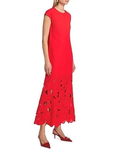 Vestido Sachin & Babi Rojo Cereza Sabette Bordado Mezcla de Lino Talla 10 $550 Foto 3 de 4