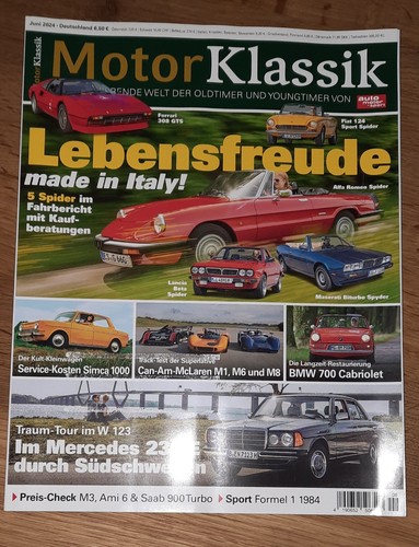 MOTOR KLASSIK AUSGABE 06-2024 OLDTIMER MERCEDES VW PORSCHE JAGUAR AUDI ANSEHEN!