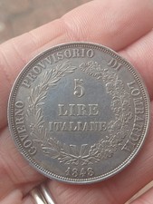 MILANO - GOVERNO PROVVISORIO -AG/ 5 LIRE 1848