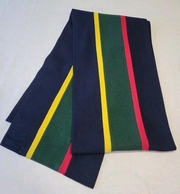 VTG Mark Shale Reversible Wool Striped Schoolboy Mufller  Scarf Made In England 
