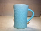 Vintage Glasbake J-2277 Blue Basketweave Milk Glass Mug USA