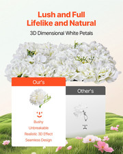 3D Flower Wall Panel, 24 PCS 15 x 15 inch, White