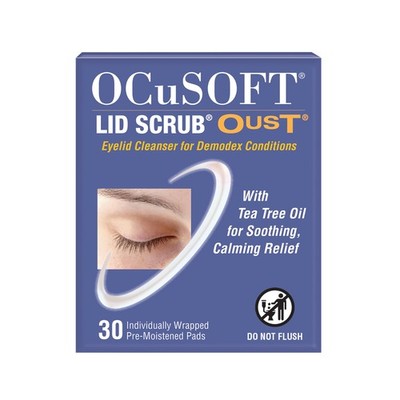OCuSOFT Lid Scrub Oust Eyelid Cleanser, 30 Count (Pack of 1), Blue