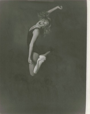 Unknown Model Blonde One Piece Swimsuit Jumping Vintage 8x10 Photo