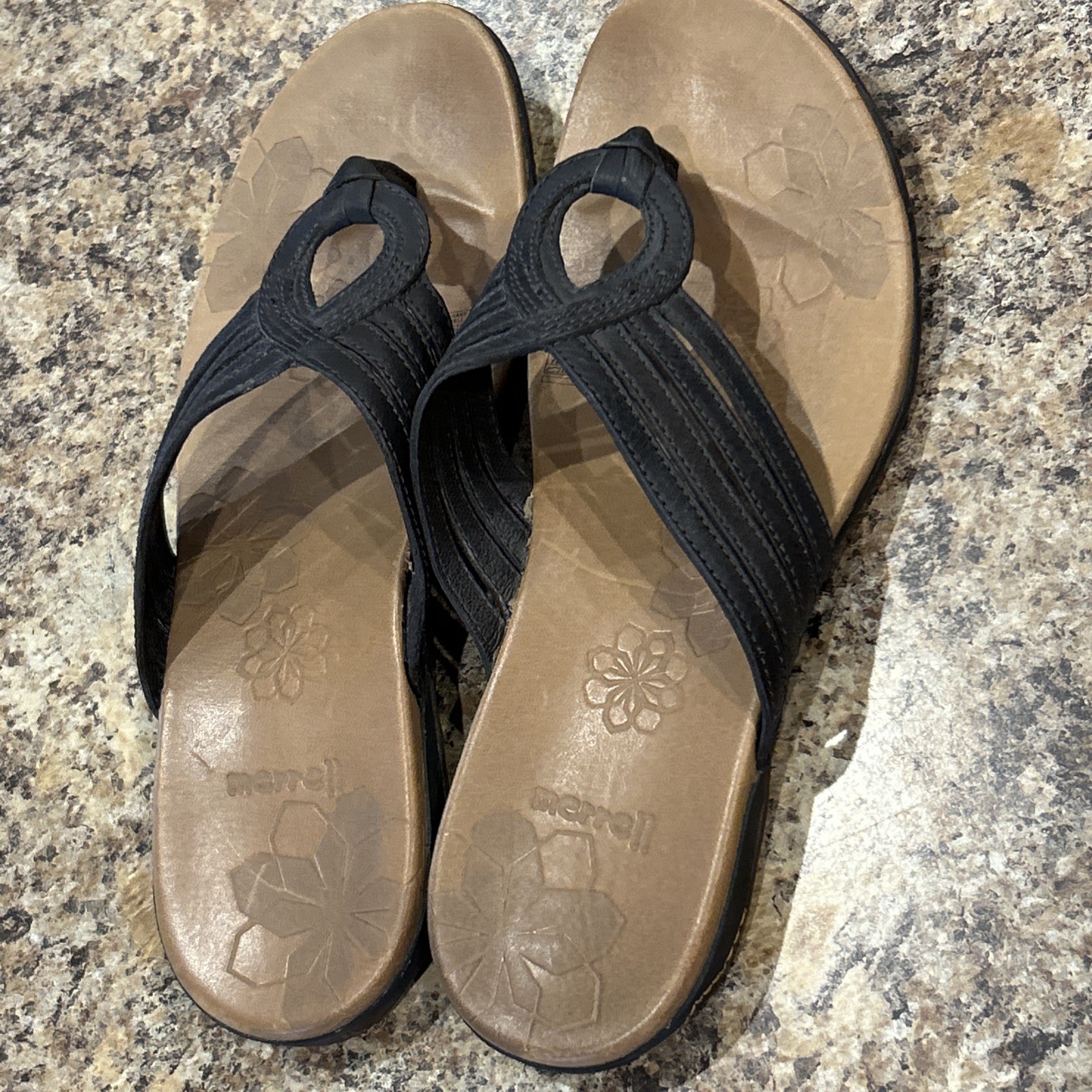 Merrell Sandalo Perizoma Lidia Mogano Marrone Donna Taglia 8 Pelle