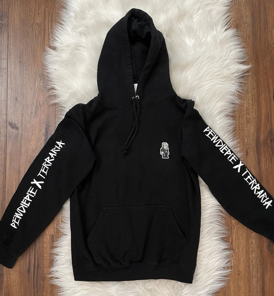 Pewdiepie X Terraria Merch Black MOON LORD Hoodie Size XS Youtuber  Athleisure