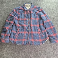 Dylan Los Angeles Flannel Jacket Mens Size XL Plaid Snap Button Sherpa Lined 