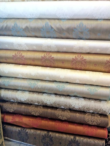 Fabricut Brown Latte Damask Drapery Fabric By the yard - Picture 4 of 6
