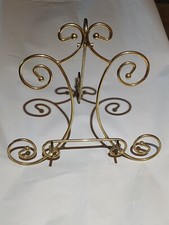 Solid Brass Music Stand With a Modern Rounded Front And Lifted Ball Base. Holds