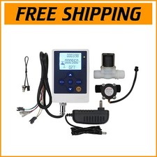 G1/2" Water Flow Meter with LCD Display, Auto Shutoff Valve  Temperature Sensor