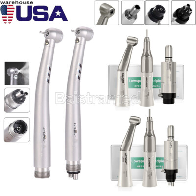 AZDENT Dental LED High Speed Handpiece /Contra Angle/Straight/Air Motor 2/4Hole