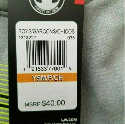 UNDER ARMOUR Boys Fleece Lined Big Logo Hoodie in Light Grey SELECT SIZE NEW - Picture 10 of 12