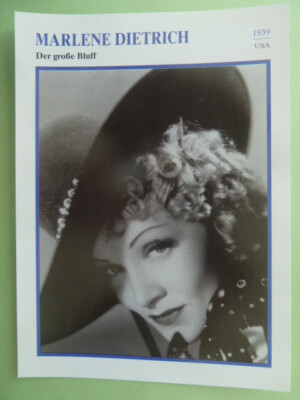 MARLENE DIETRICH - Portrait - Star-Foto/Sammelbild-Karte/Enzyklopädie des Films