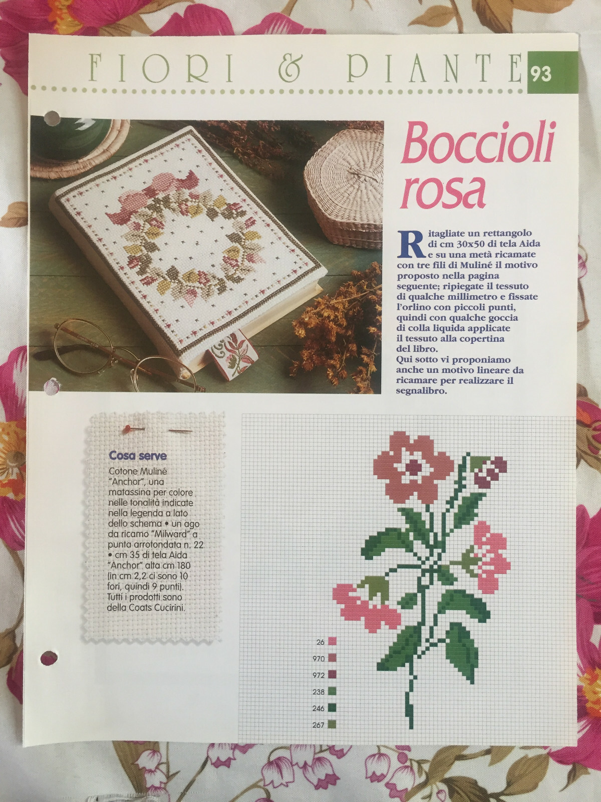 Mini schema punto croce. Rosa. Schema punto croce contato. Ricamo artistico  con cerchio di fiori. Piccolo xstitch per principianti. Scarica subito il  PDF -  Italia