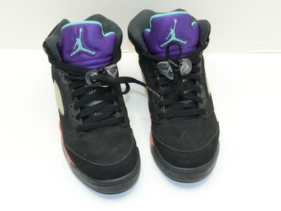 Nike 23 Jordan 5 Retro Top 3 Fire Red Metallic Grape High Top Sneakers Sz 5.5Y