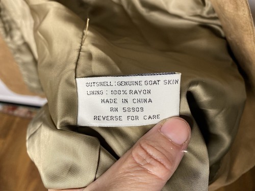 Roundtree Yorke Mens Sport Jacket Coat Blazer XL Beige 100% Goat Skin❤️ - Picture 14 of 19