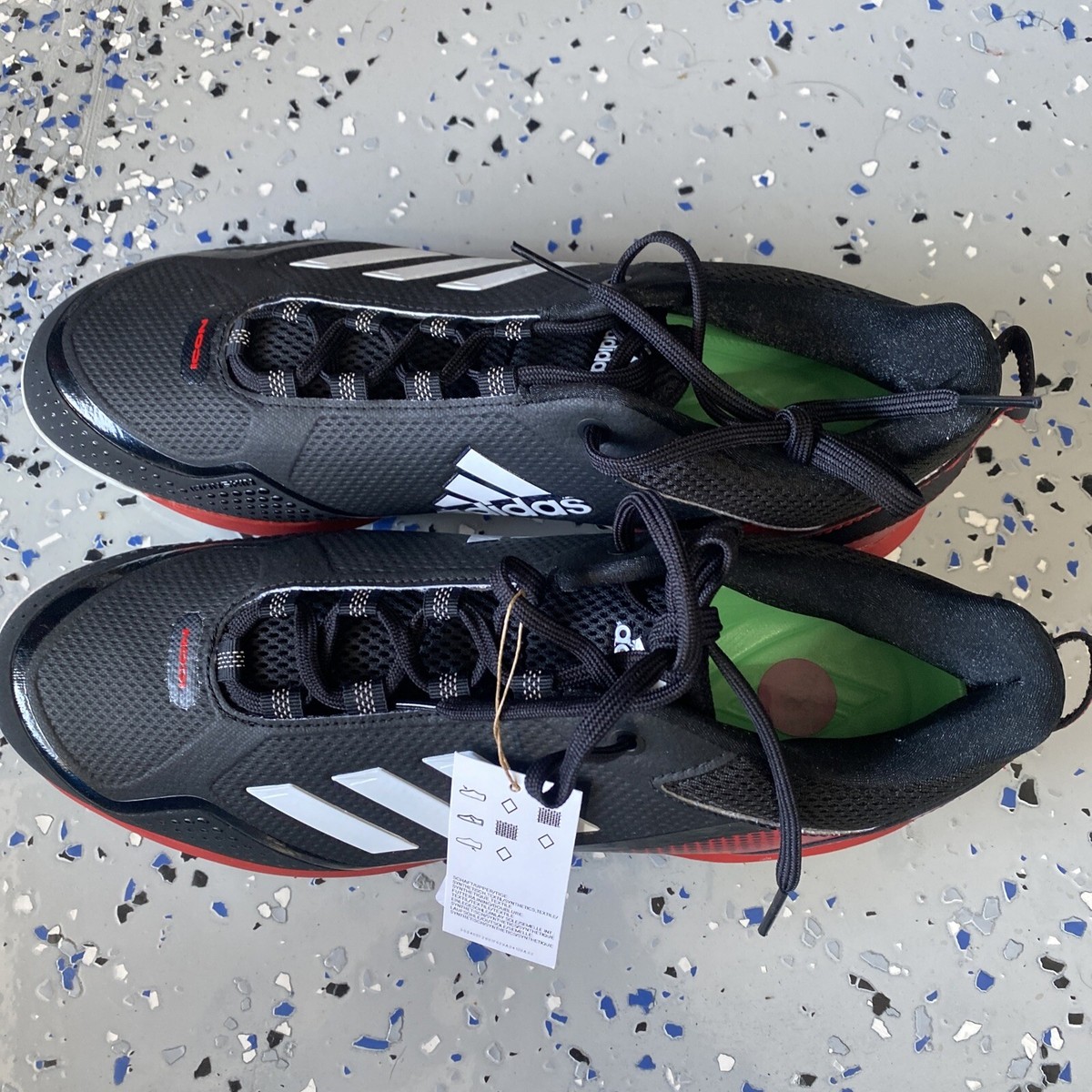 Adidas Icon 7 Metal Baseball Cleats Black Red White S23858  display picture 2
