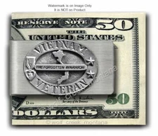 VIETNAM Stainless Steel MONEY CLIP Military Service Veteran Nam Vet Gratitude L'
