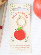 Llavero Manzana Roja de Metal Best Teacher Nuevo