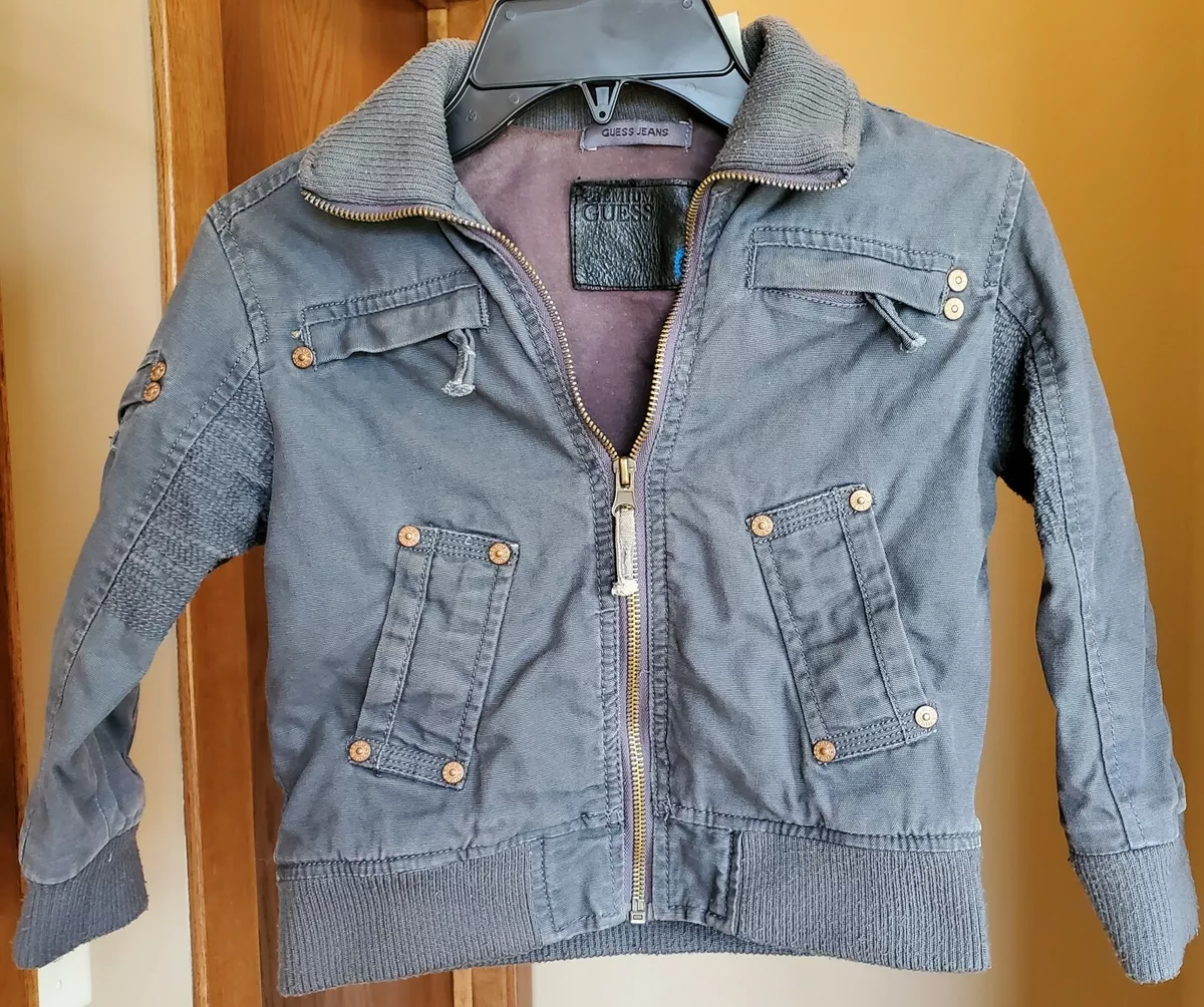 Boys Toddler Grey Guess Jacket coat Size 4T
