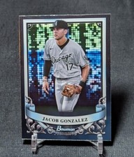 Jacob Gonzalez Prospect Rookie 2024 Bowman Sterling Card #BSP-47 White Sox. rookie card picture
