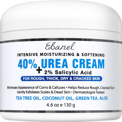 Urea Cream 40% plus Salicylic Acid 2%, Foot Cream for Dry Cracked Heels Feet Kne