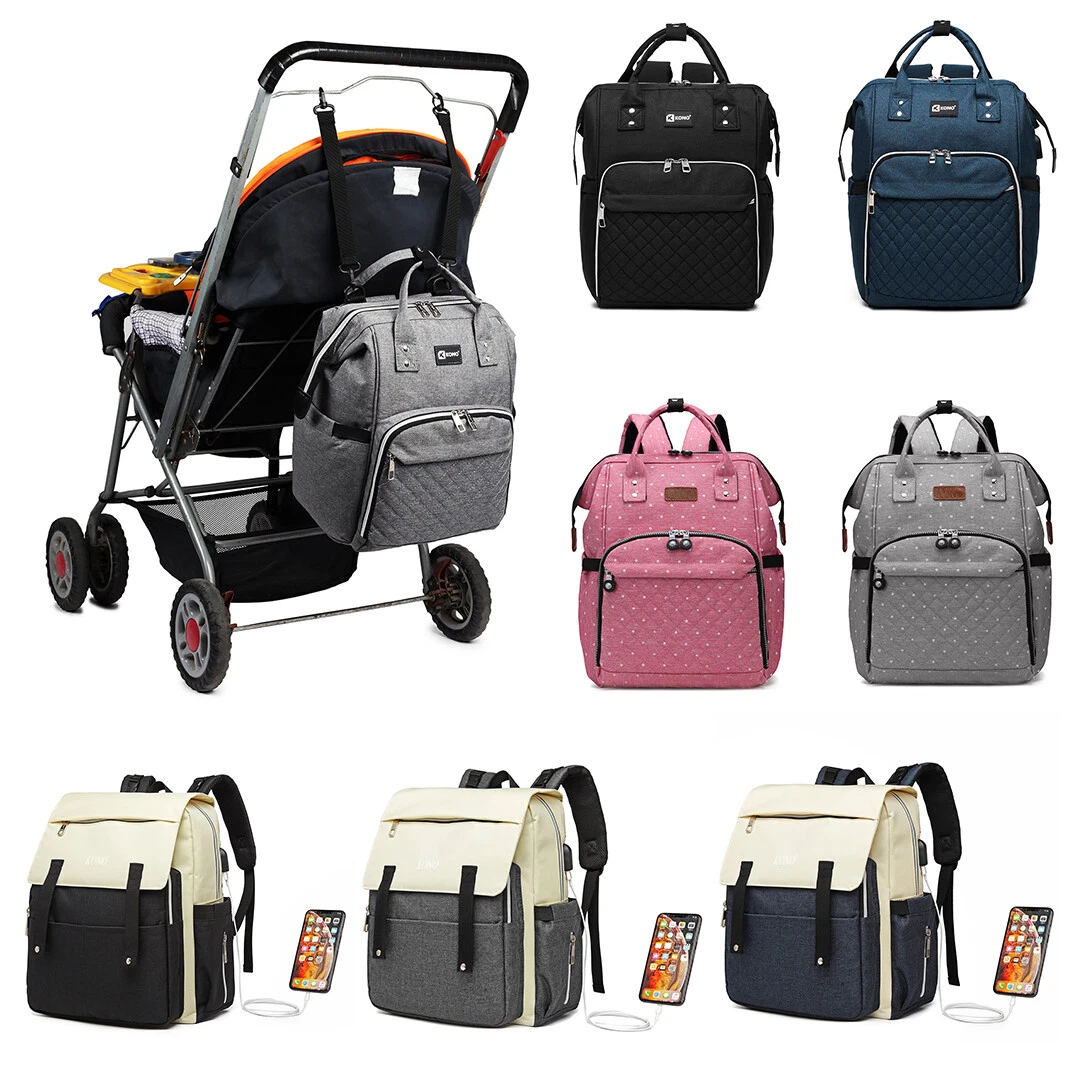 Baby Diaper Nappy Mummy Changing Bag Backpack Multi Function Bag Rucksack Grey