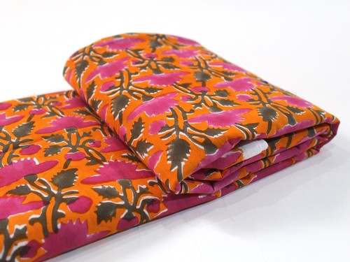 5 Yard Hand Block Printed Cotton Fabric Sewing Craft Floral Dress Making Fabric - Picture 12 of 85