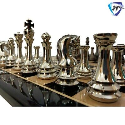 4.4 Russian Zagreb Silver Brass Metal Luxury Chess Pieces