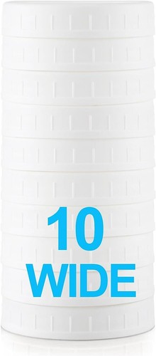 10 WIDE Mouth Mason Jar Lids Kerr Ball Plastic Storage Caps Mason Canning Jars - Picture 9 of 10