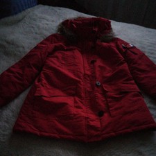 Women's Red Parka Jacket, Size M/l