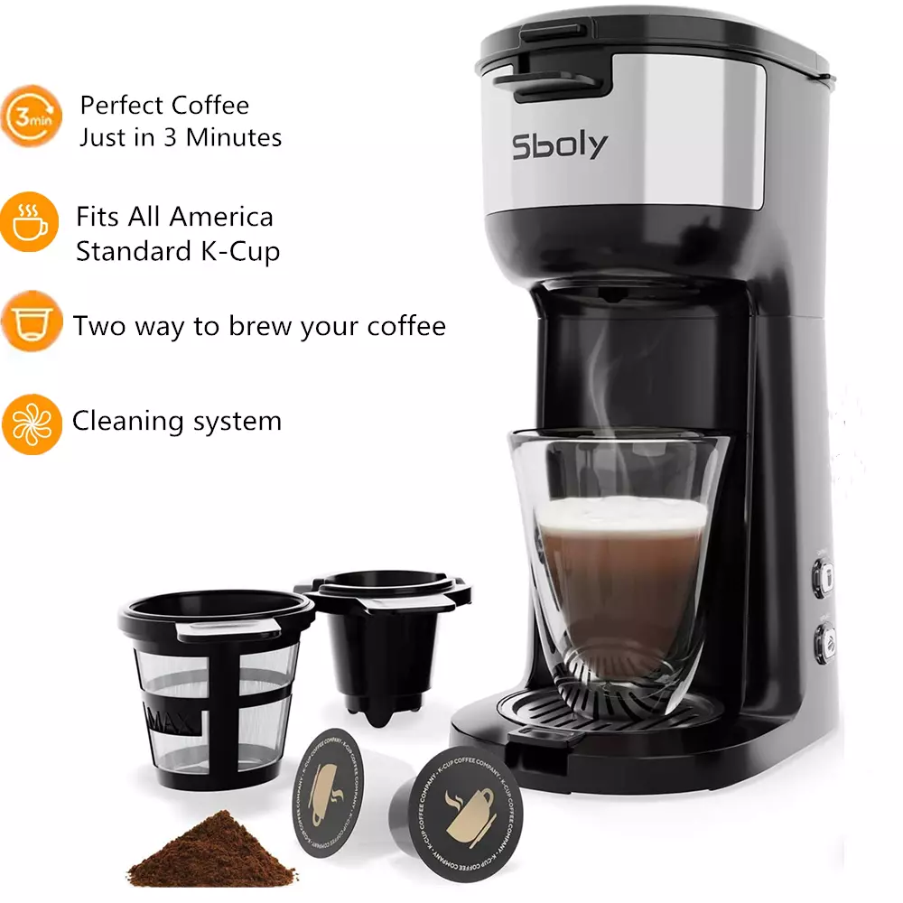 Portable Coffee Maker with Rechargeable Battery - Universal Fully Automatic  Coffee Machine 2-in-1 Design for Capsules and Ground Coffee, for Office