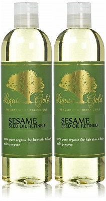 24 Oz Premium Liquid Gold Sesame Oil Refined Pure&Organic Skin Hair Nails Health